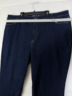 Old Navy Jeans 28 Long High Rise Straight Leg Plus Size Womens Dark Blue