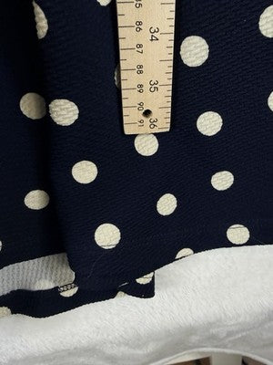 Stitch Fix XXL Fit Flare Dress Navy Blue Polka Dot Gilli Made USA Women New NWT