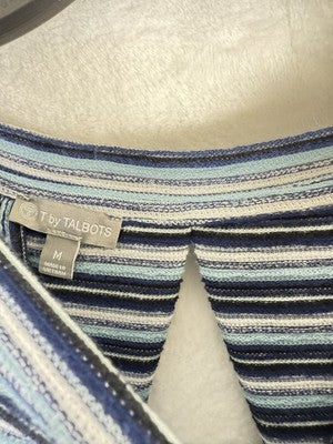 T By Talbots Top Medium Blue Terry cloth Short Sleeve Womens