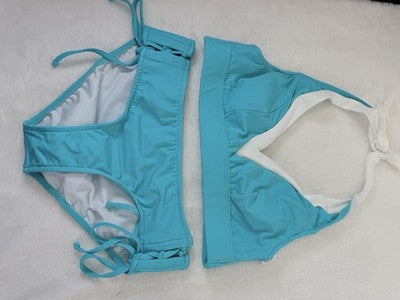 Venus Bikini Set Small Halter Top 6 Bottom 4 Aqua Blue Womens Swimwear