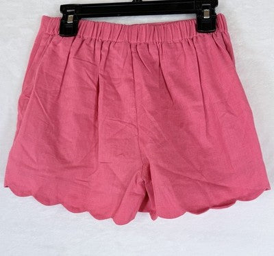 Gap Kids Linen Skort Medium 8 Girls Scallop Melon Pink Skirt W/ Shorts New