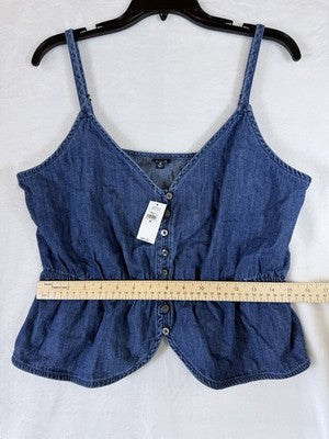 Gap Tops Medium Denim Peplum Cami Blue Sleeveless Festival Boho New NWT