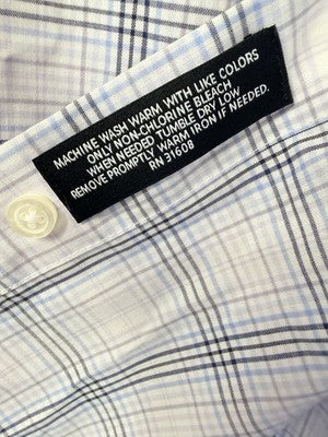 Jos A Bank Traveler Shirt Large Traditional Fit Blue Plaid Button Down Up