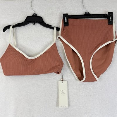 CALIA Swim Bikini Set XS New Womens High Rise Top Bottom Swimwear New NWT