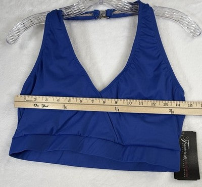 Dance Halter Crop Top XL Womens Blue Theatricals Leotard Dancewear New NWT