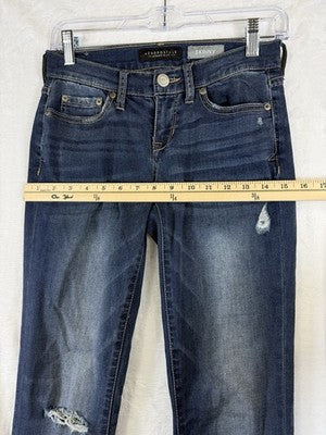 Aeropostale Skinny Jeans Women 00 Blue Denim Distressed