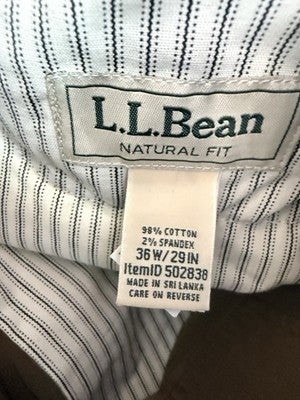 LL Bean Stretch Country Corduroy Pants 36x29 Natural Fit Sepia Mens Straight