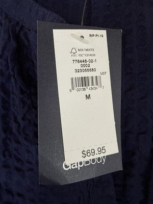 Gap Body Pajama Set Medium Top Shorts 100% Cotton PJ Seersucker Womens New NWT