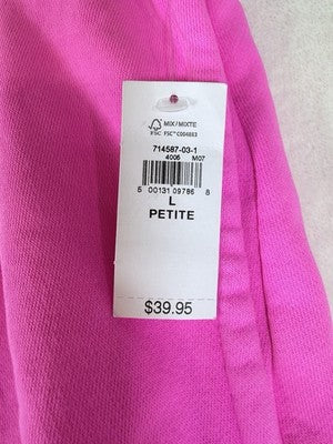 Gap Vintage Soft Sweat Shorts Large Petite Womens Pink Pull On Fleece 3” New NWT