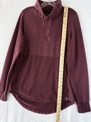 LL Bean Womens Medium Tall Pullover Cowl Neck Knit Burgundy