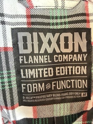 Dixxon Flannel Medium Mens Long Sleeve Snap On Tools Collab Green Plaid