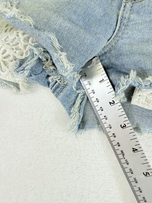 American Eagle High Rise Shortie 6 Shorts Womens Light Blue Denim Short