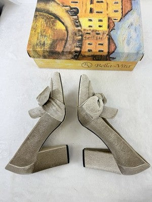 Bella Vita Womens Shoes 11 Block Heels Velvet Bow Womens