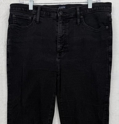 J Crew 9” Mid Rise Skinny Jeans 31 Womens Black Denim