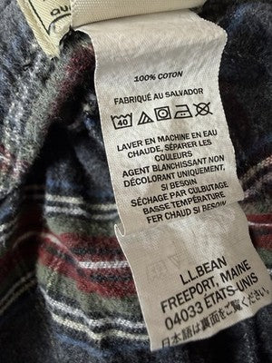 LL Bean Flannel Pajama Pants XXL Mens 30” Gray Plaid Drawstring Sleep PJ Pajamas