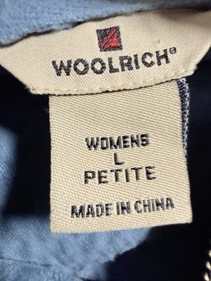 Woolrich Jacket Womens Large Petite Kinsdale Wide Wale Corduroy Full Zip Green