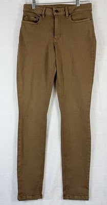 LL Bean Jeans 6 Womens Slim Leg Classic Mid Rise Bean Flex Brown Sample