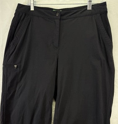 LL Bean Womens Utility Pants 12 Black Nylon Stretch Hiking
