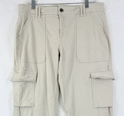 Aeropostale Cargo Flare Pants 12 Womens Tan Thick Cotton Stretch
