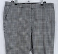 Talbots Hampshire Ankle Pants 16 Petite Gray Black White Plaid 16P Womens Pants