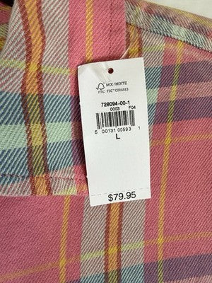 Gap The Big Shirt Mens Large Plaid Long Sleeve Button Up Sunwashed Twill New NWT