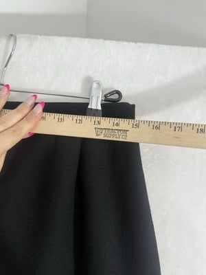 Norton Mcnaughton Skirt 12 Petite Black Wool Midi Lined White Stripe Womens