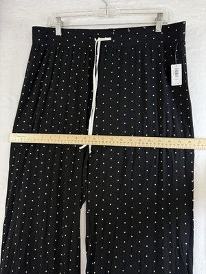 Gap Body Pajama Pants Large Petite Black Polka Dot Modal Knit New NWT