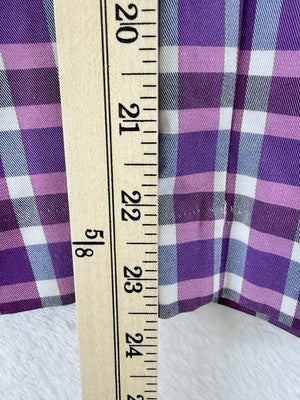 Ann Taylor Crop Pants 4 Purple Plaid Womens