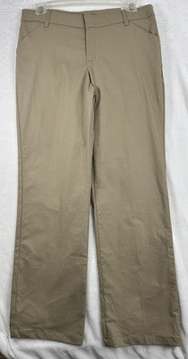 Dickies Relaxed Fit Work Pants Size 14 Tan Khaki Brown Cotton Stretch Womens NEW