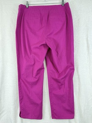 Talbots Pants 10 Barbie Pink Side Zip Heritage Womens Cotton Stretch
