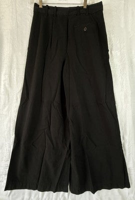 Gap X Doen Pants 8 High Rise Pleated Trousers Black Wide Leg Womens New NWT