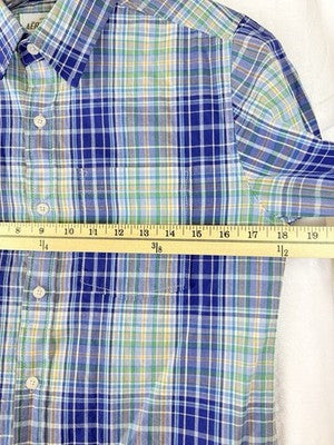 Aeropostale Shirt XS Mens Plaid Short Sleeve Button Up Lot Blue Red 100% Cotton