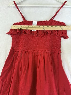 Gap Kids Smocked Ruffle Midi Dress XXL 14/16 Red Sleeveless Girls New NWT