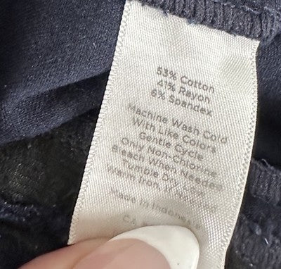 Talbots Skinny Ankle Pants 4 Ponte Knit Pull On Stretch Navy Blue Womens