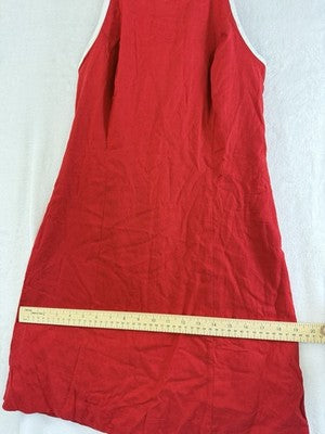 Gap Linen Blend Halter Mini Dress XS Women Red Tie Neck Short Sleeveless New NWT