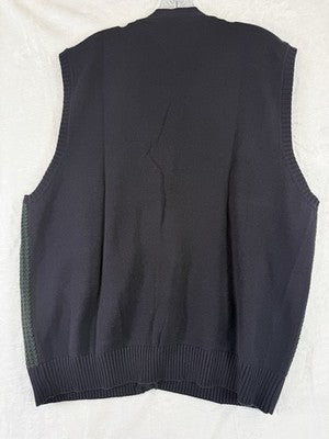 Vintage Tommy Hilfiger Golf Sweater Vest XXL Blue Herringbone Professor Preppy