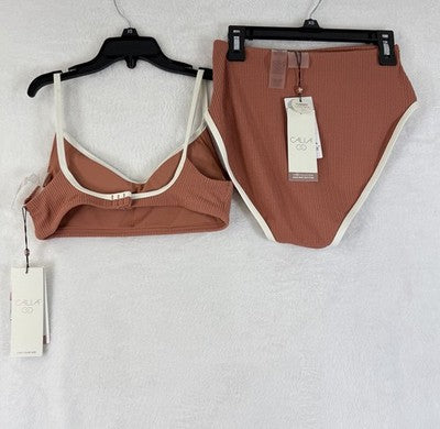 CALIA Swim Bikini Set XS New Womens High Rise Top Bottom Swimwear New NWT