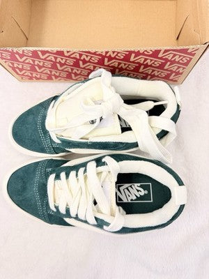 Vans Knu School 4 Mens 5.5 Womens Shoes Green Suede Leather Sneakers New