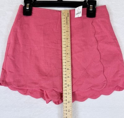 Gap Kids Linen Skort Medium 8 Girls Scallop Melon Pink Skirt W/ Shorts New