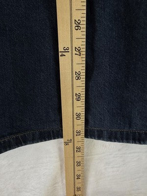 Pilcro Anthropologie Denim Midi Skirt Pleated 14 Womens Dark Blue