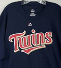 Minnesota Twins Shirt Mens XL Blue Cotton Short Sleeve Tee Majestic MLB Baseball