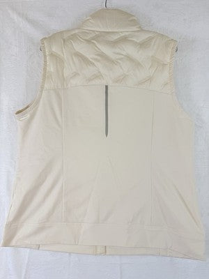 Calia Puffer Vest XL Ivory Womens Run Running Cold Dash Full Zip New NWT