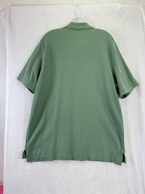 LL Bean Premium Double L Polo Shirt Large Men Green Short Sleeve Traditional Fit