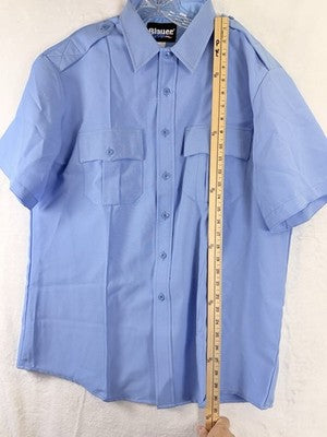 Blauer 8610 Z Shirt XL Short Sleeve Zippered Polyester Police Uniform Blue Mens