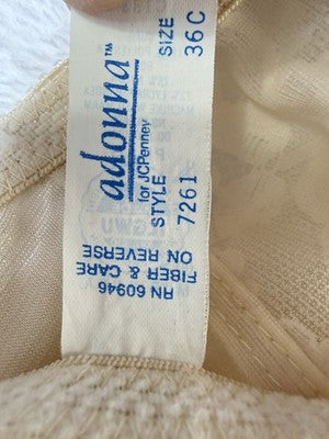 Adonna Shapewear 36C Bodysuit Vintage Beige Womens 7261 Girdle Underwire