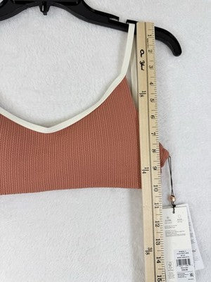 Calia Swim Top Small Strappy Warm Terracotta Bikini Swimwear New NWT