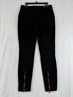 Etienne Marcel Jeans 28 Skinny Black Red Zippers Womens