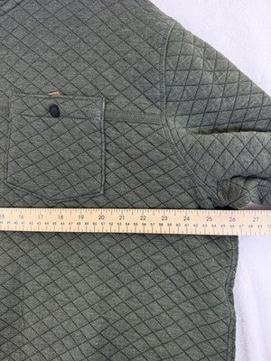 Eddie Bauer 2XL Men Sweatshirt Quilted Pullover 1/4 Zip Green Mock Neck