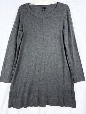 Eileen Fisher Medium Tencel Sweater Dress Gray Long Sleeve *FlawRead*