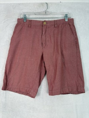 J Crew Shorts 32 Men’s Red 100% Cotton 11” Inseam Men Preppy Flat Front